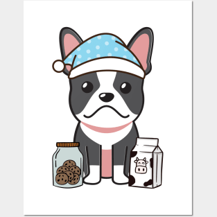 Funny french bulldog is having a midnight snack Posters and Art